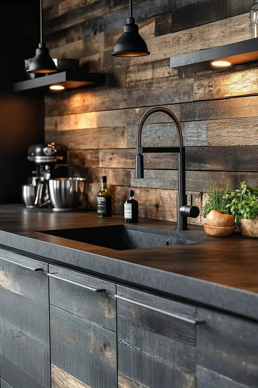 dark rustic kitchen