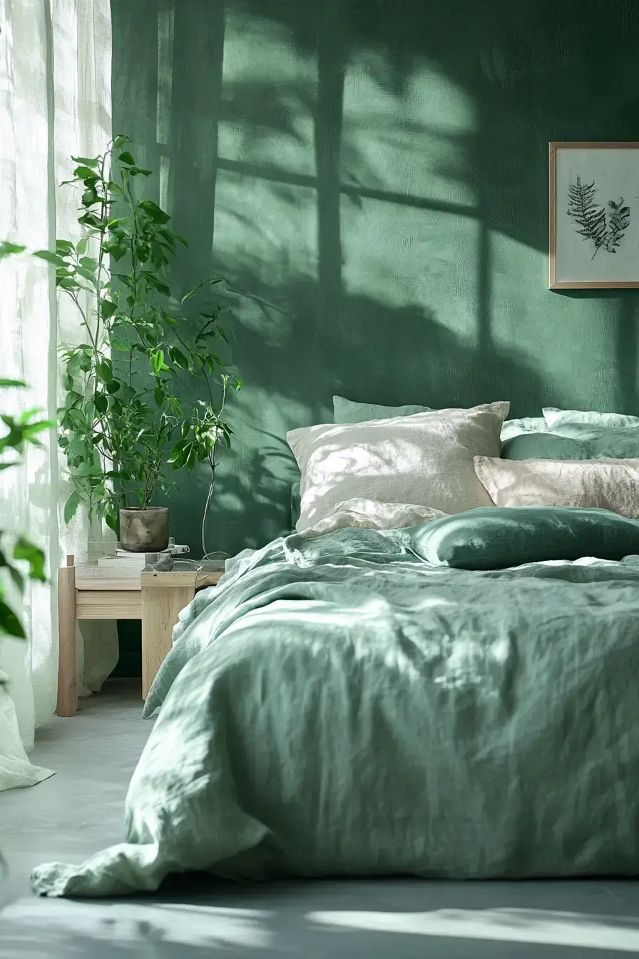 emerald green bedroom