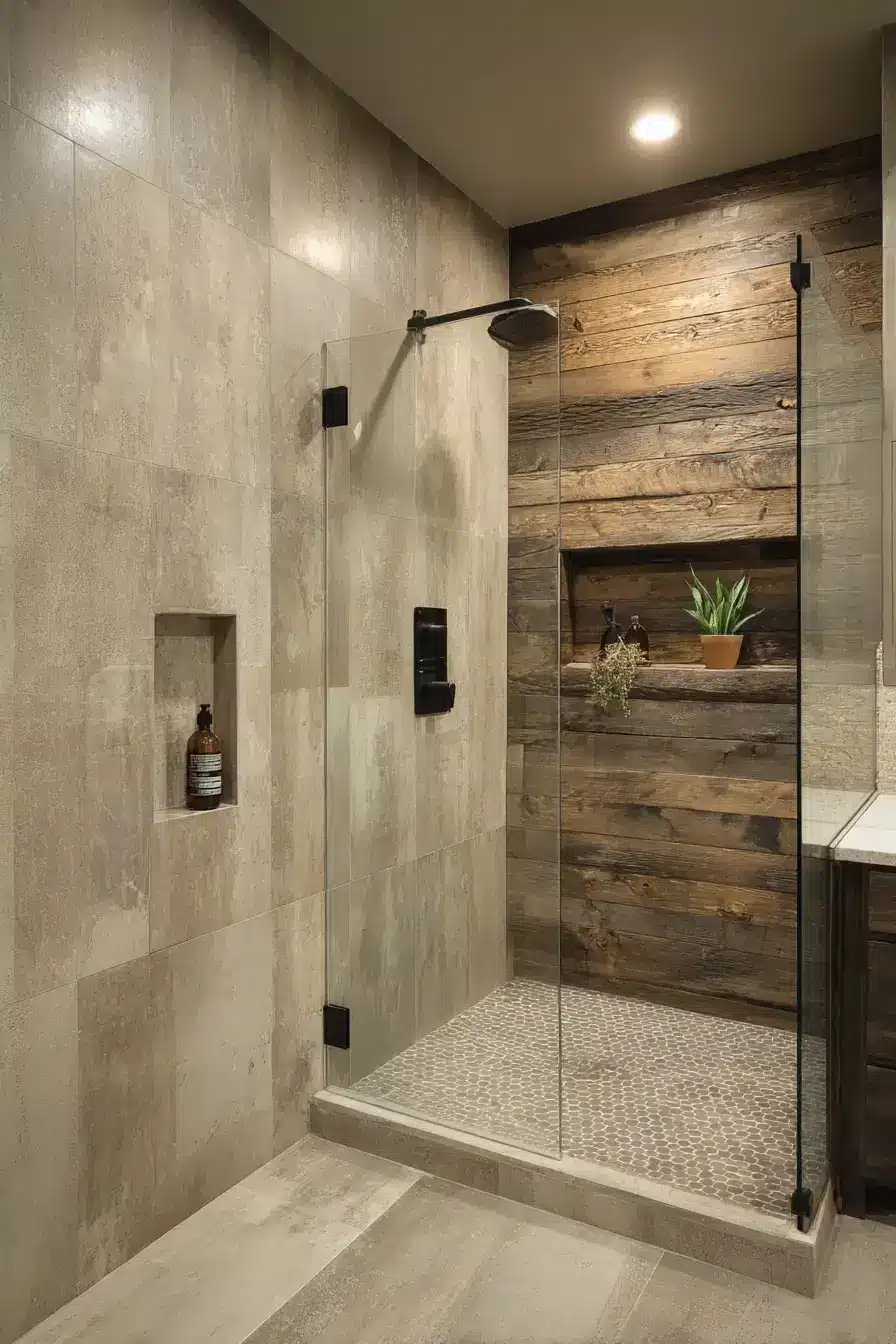 rustic walk in shower ideas