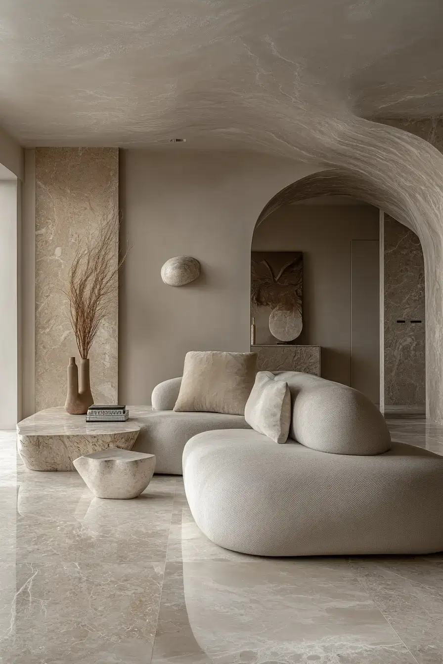 grey and beige living room
