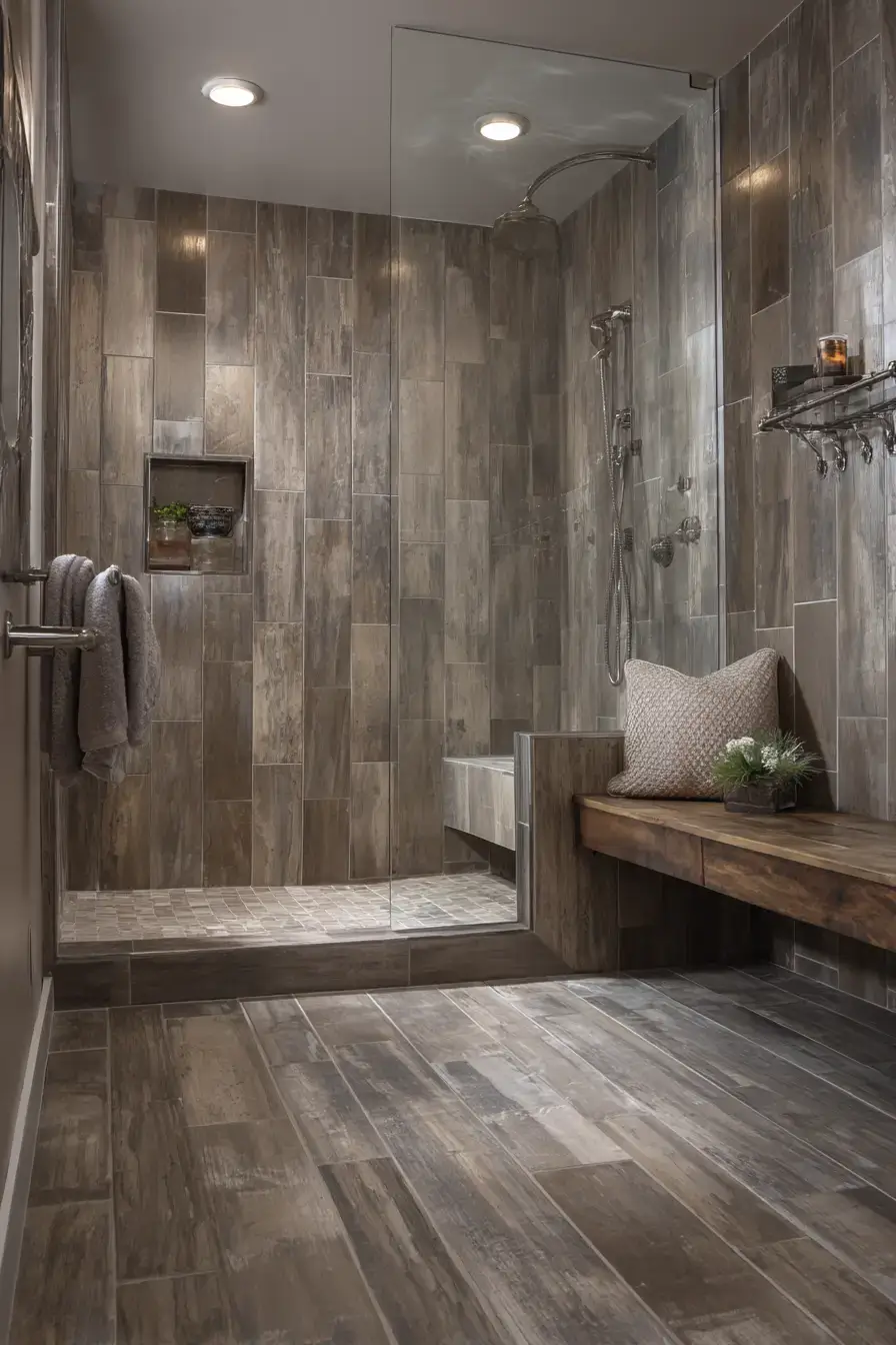 rustic walk in shower ideas