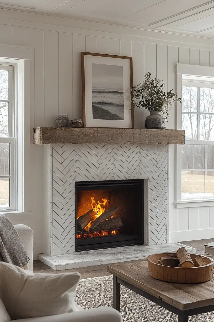 rustic farmhouse fireplace