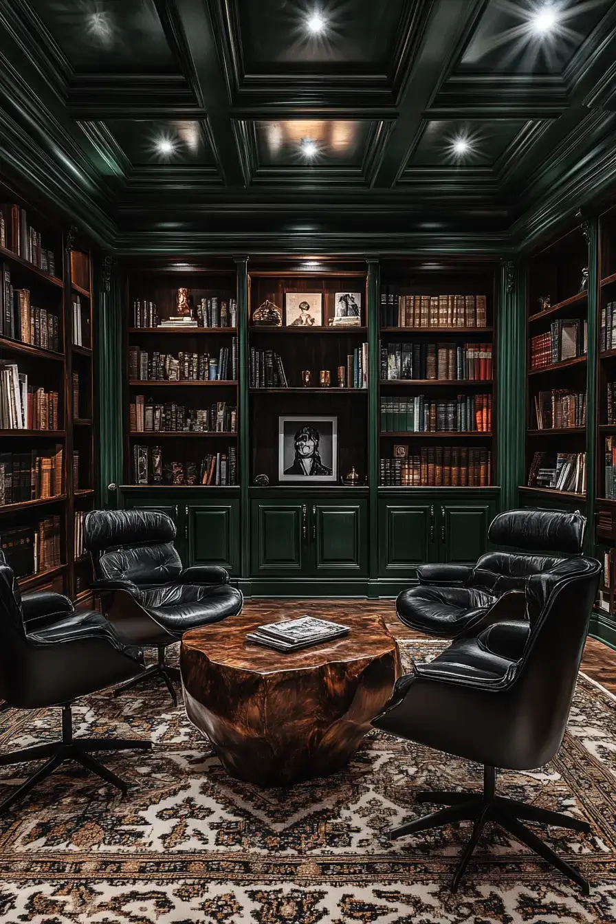 emerald green living room