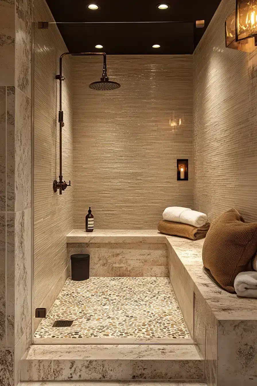 rustic walk in shower ideas
