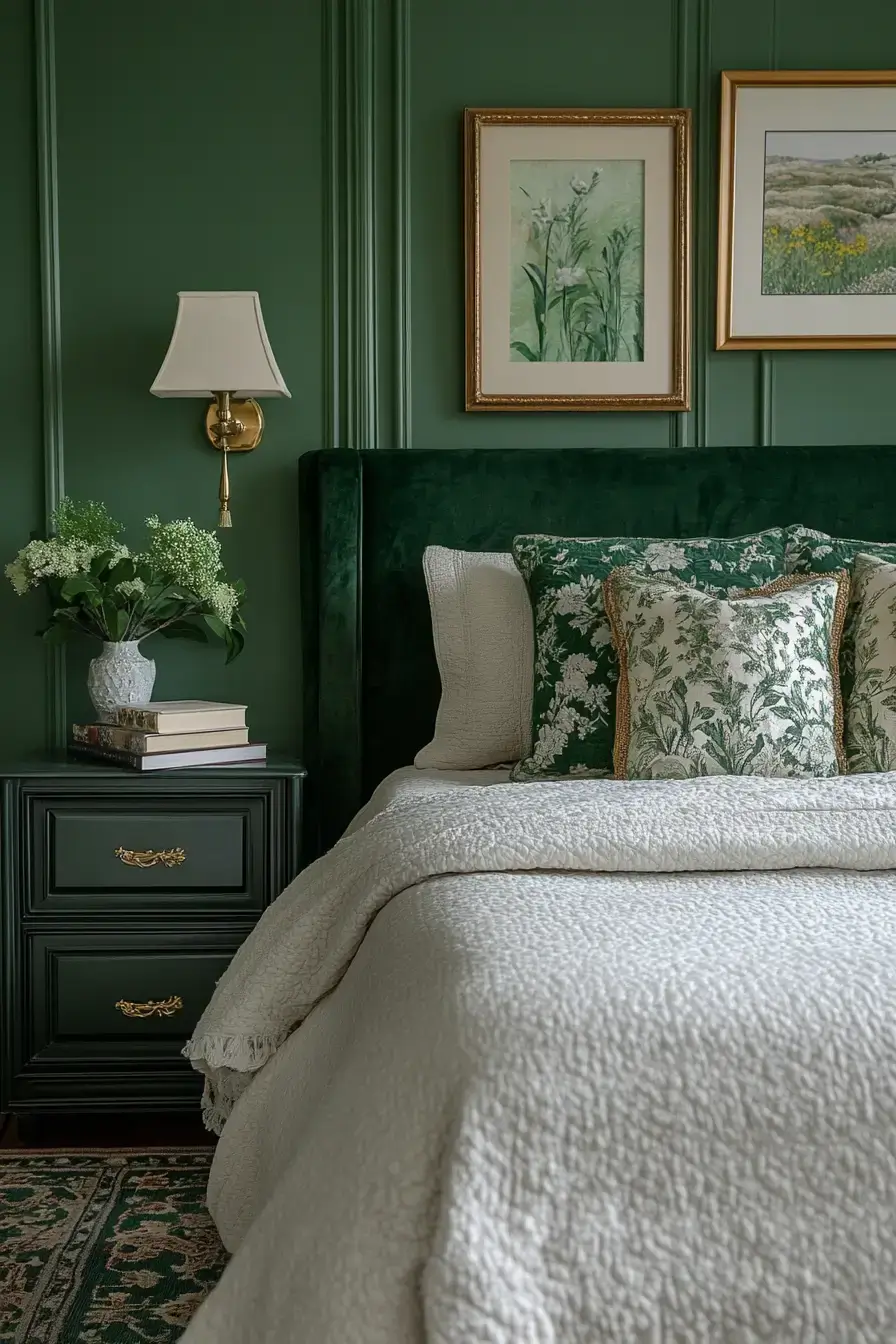 emerald green bedroom