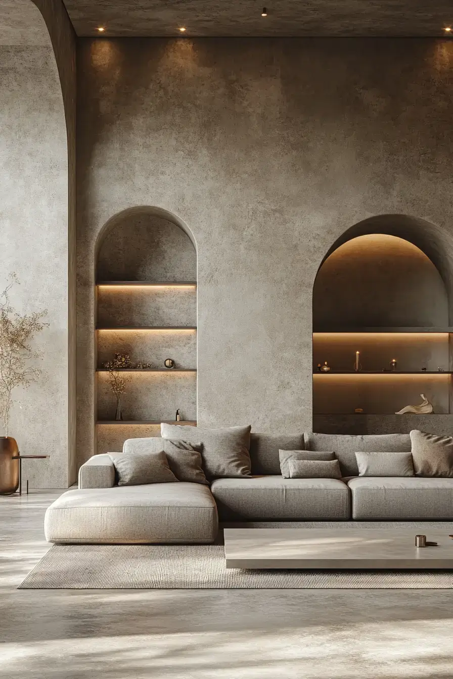 grey and beige living room