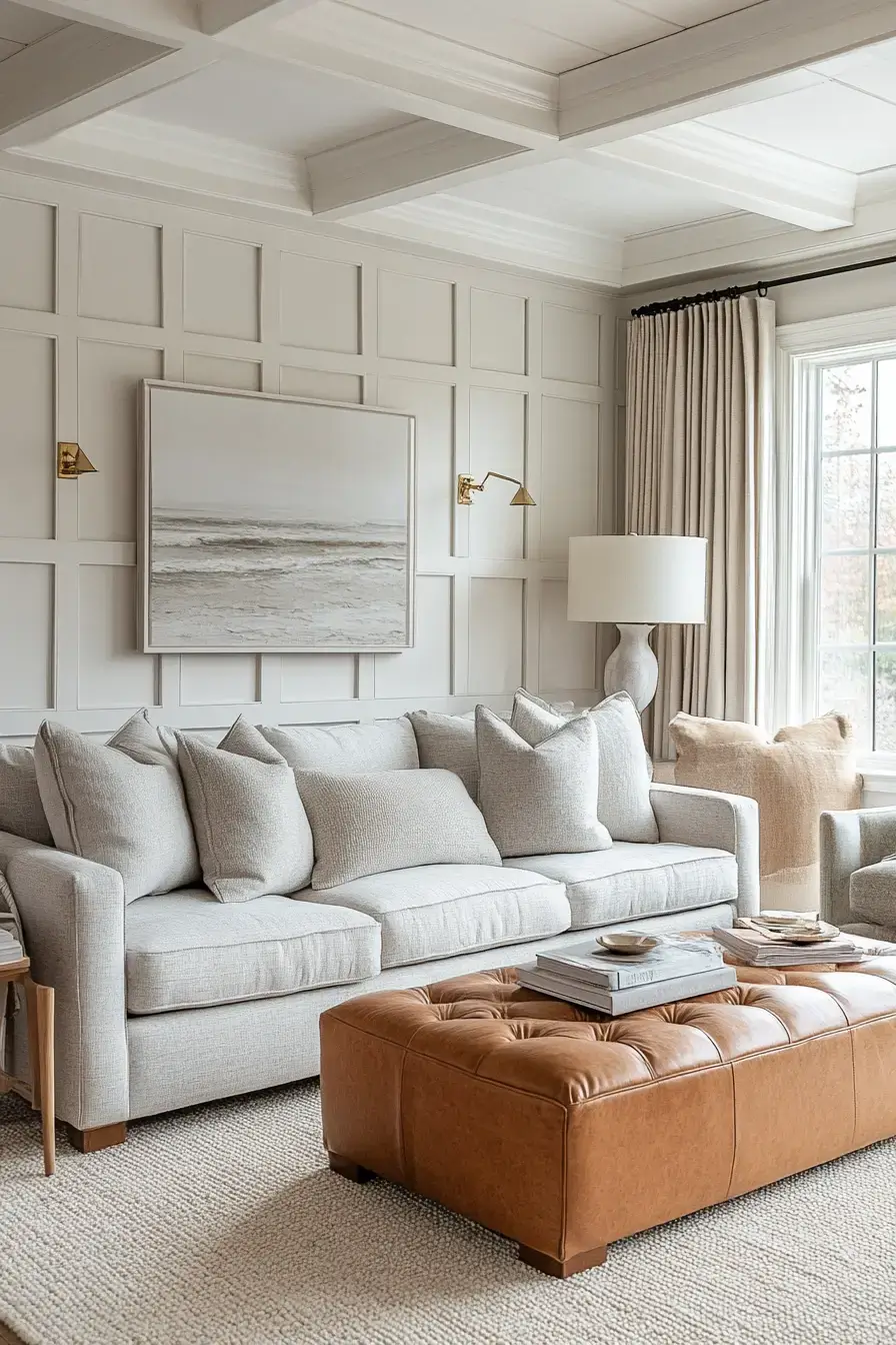 grey and beige living room