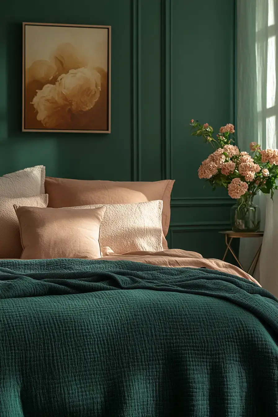 emerald green bedroom