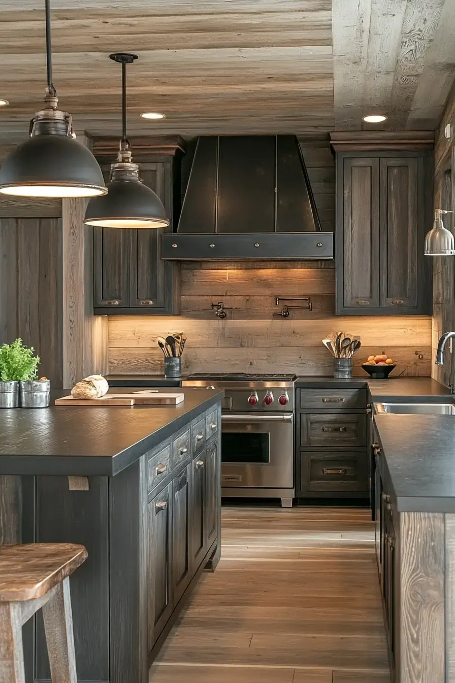 dark rustic kitchen