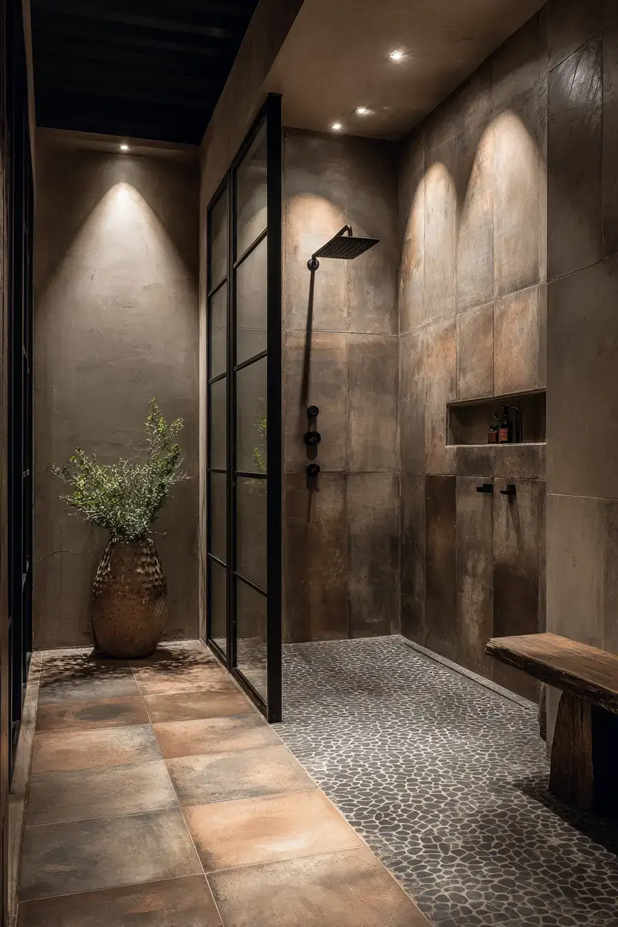 rustic walk in shower ideas