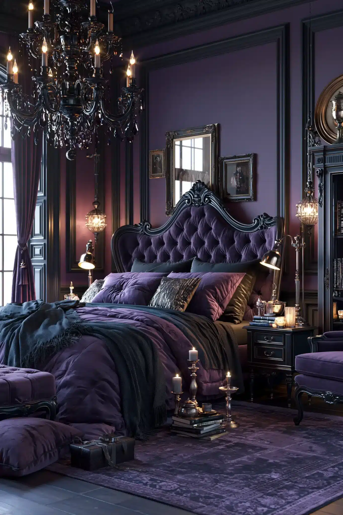 purple gothic bedroom