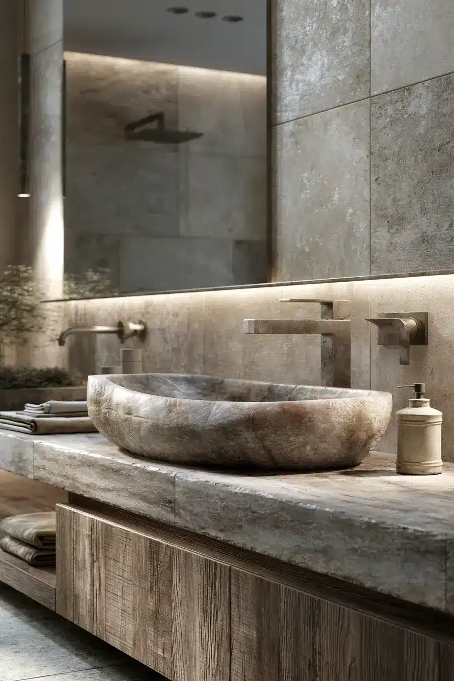 stone sink bathroom