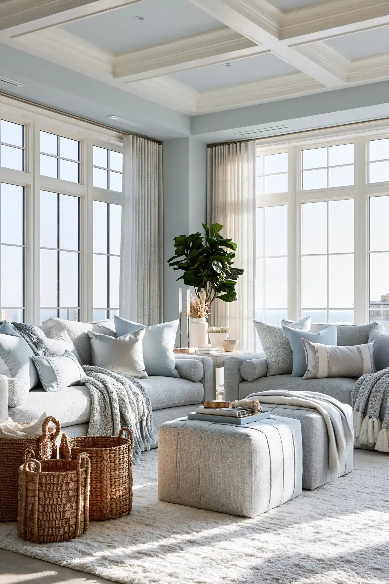 light blue and grey living room