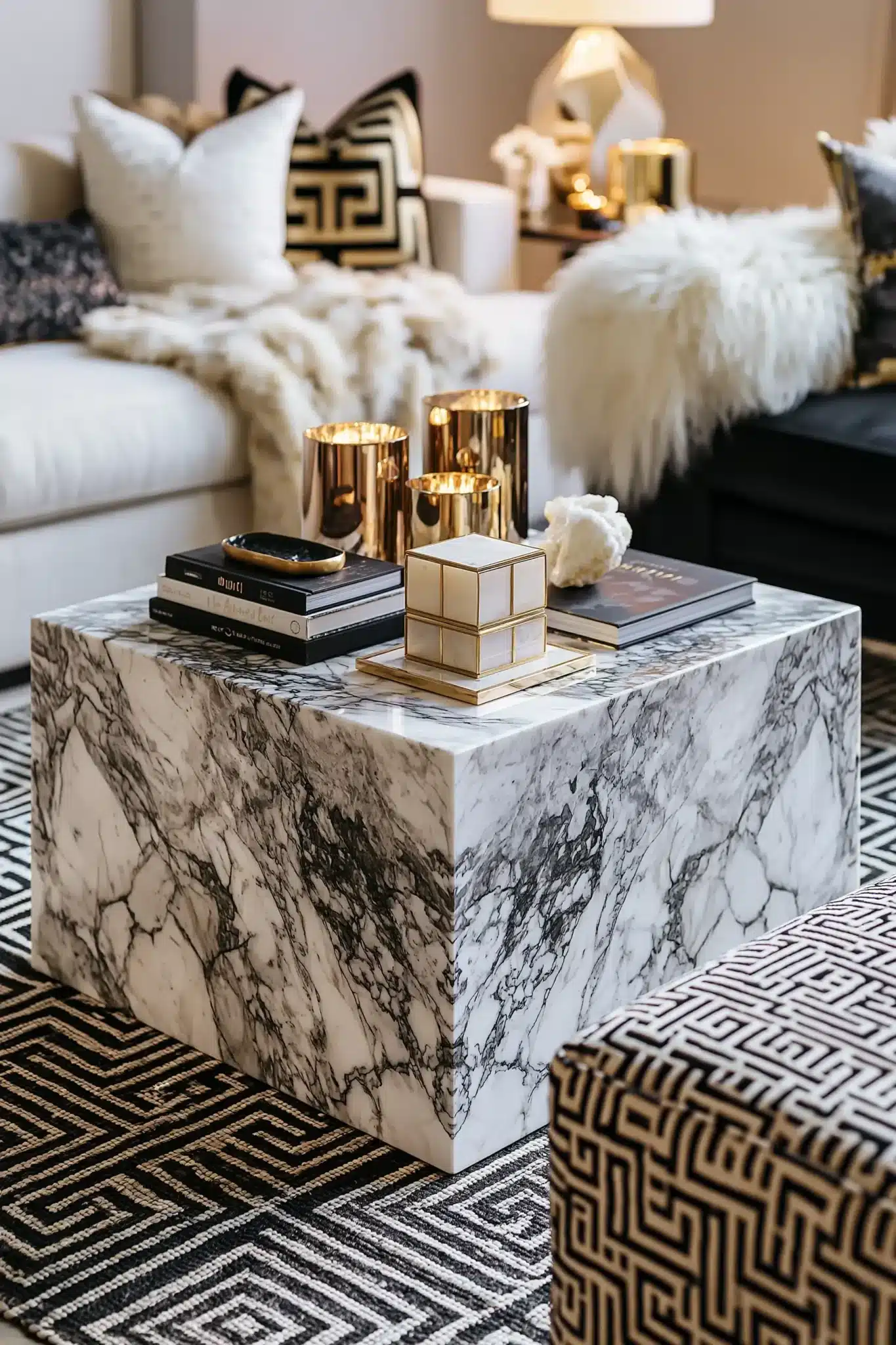 black and white living room decor