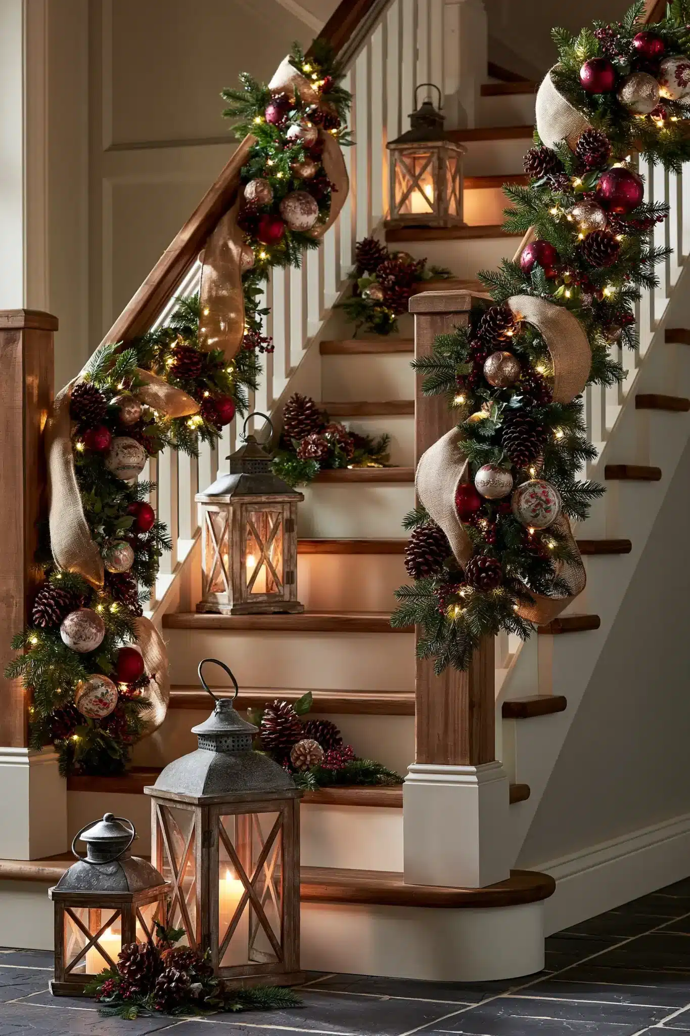 christmas staircase decor