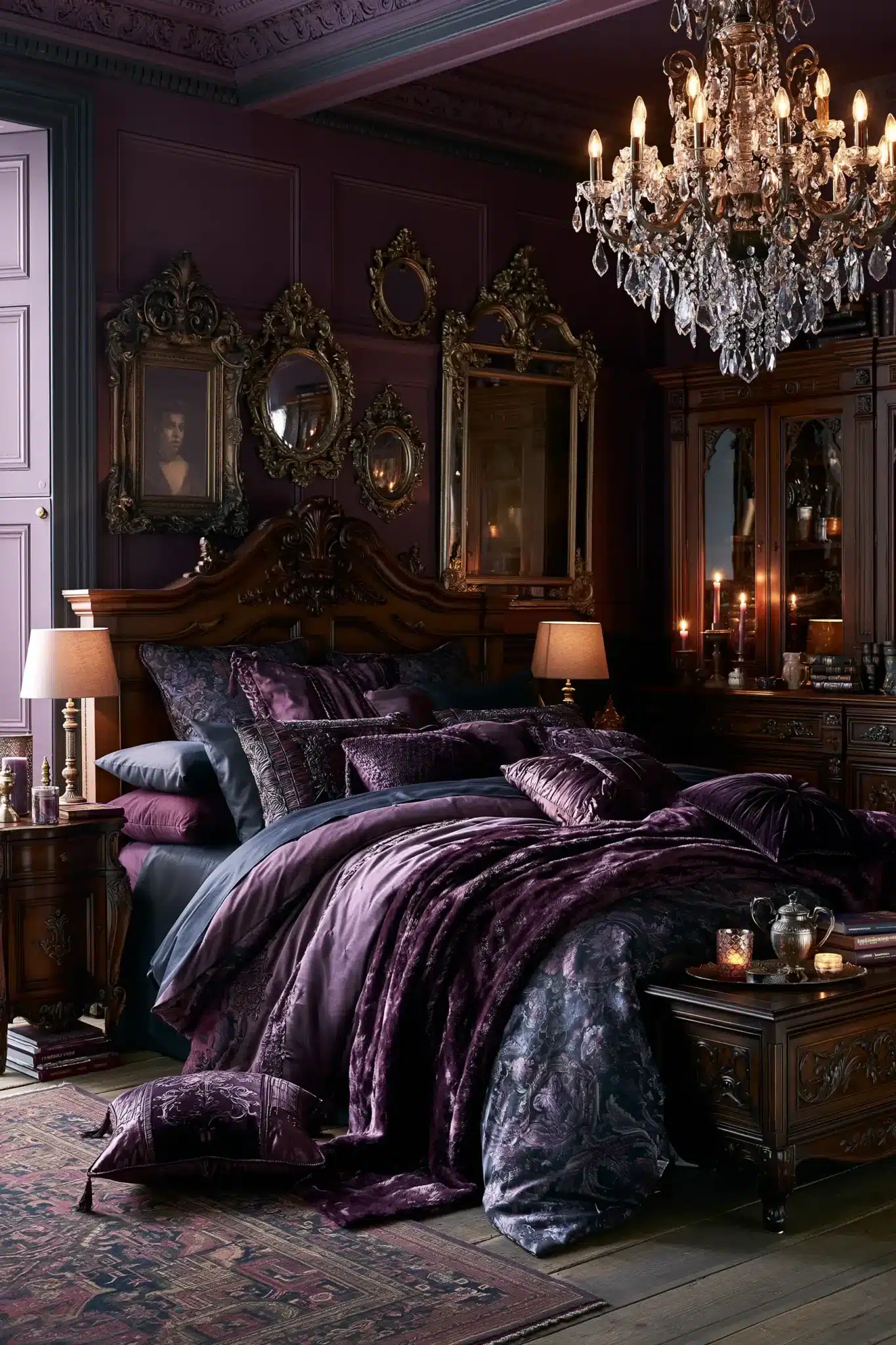purple gothic bedroom