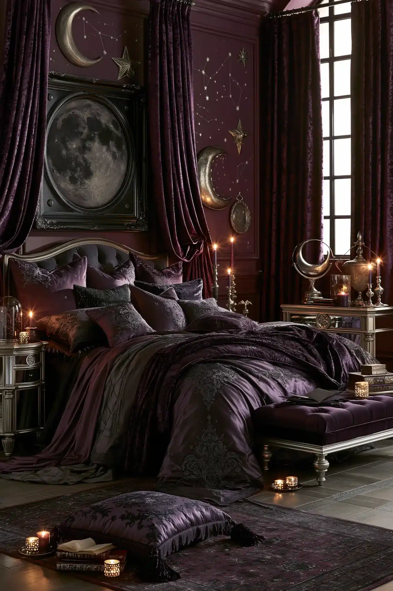 purple gothic bedroom