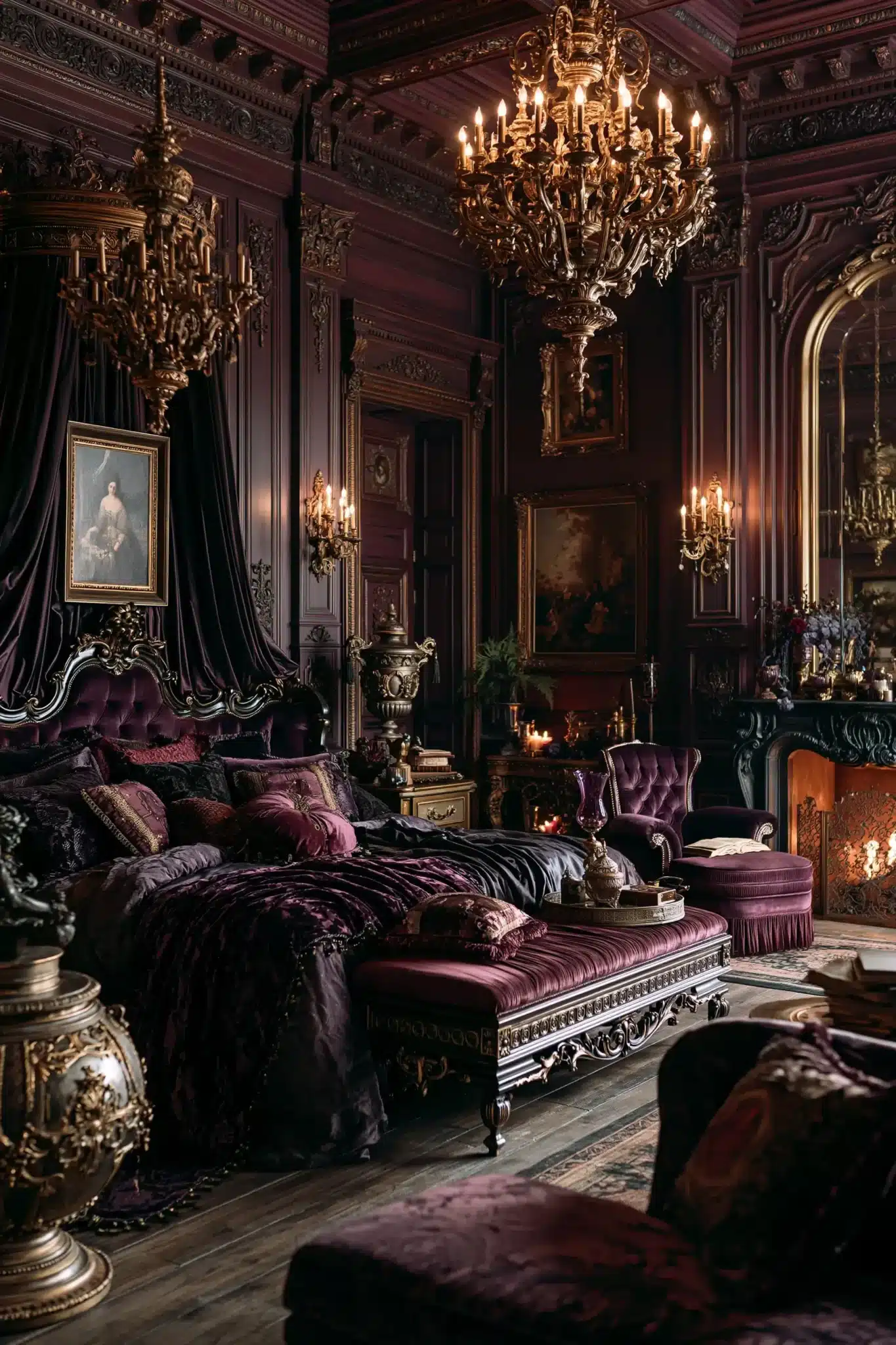 purple gothic bedroom