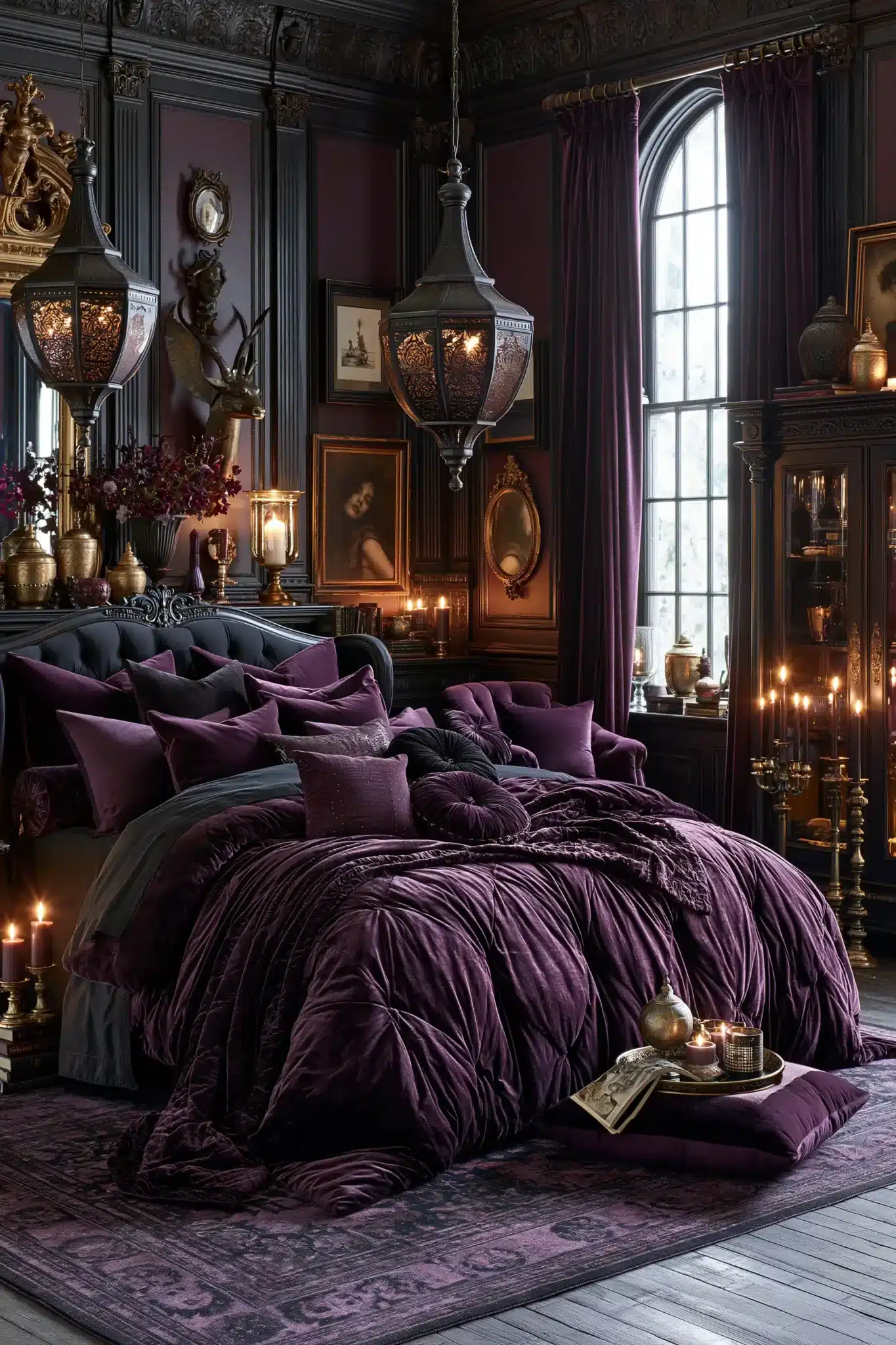 purple gothic bedroom