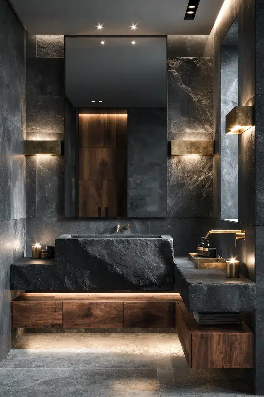 stone sink bathroom
