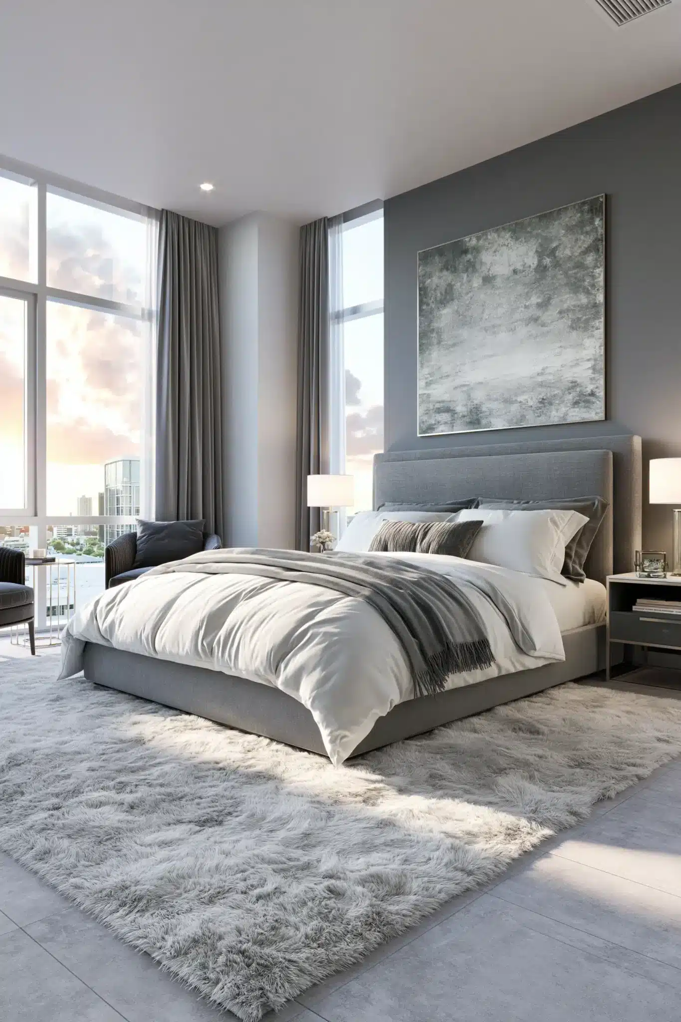 grey and white bedroom ideas