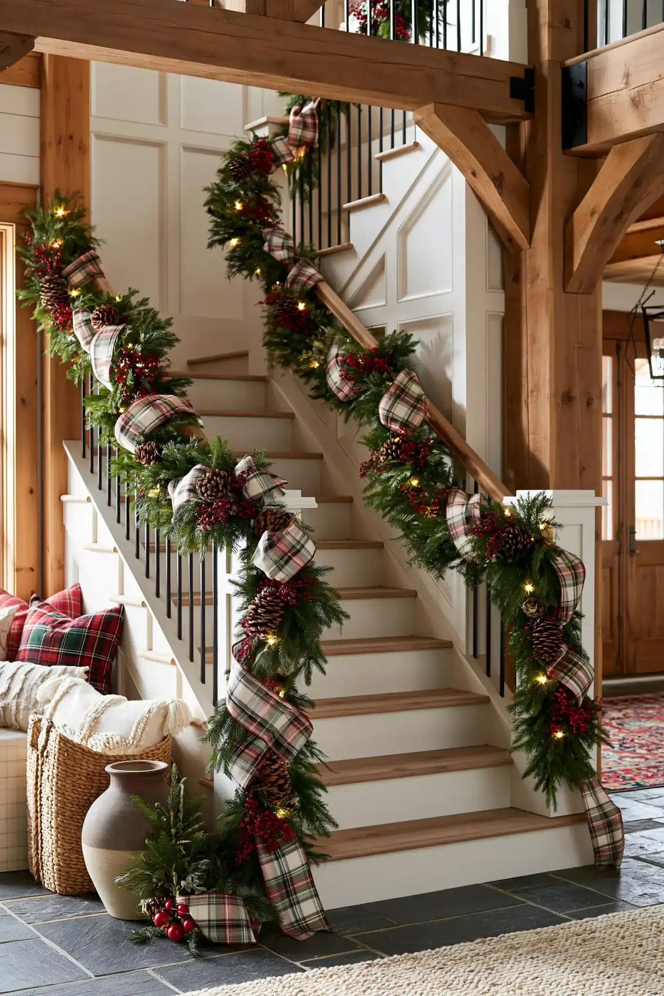 christmas staircase decor