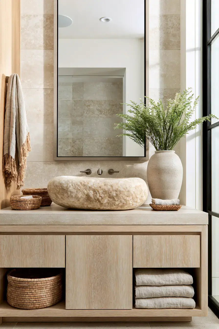 stone sink bathroom