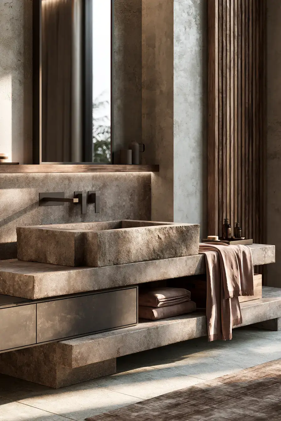 stone sink bathroom