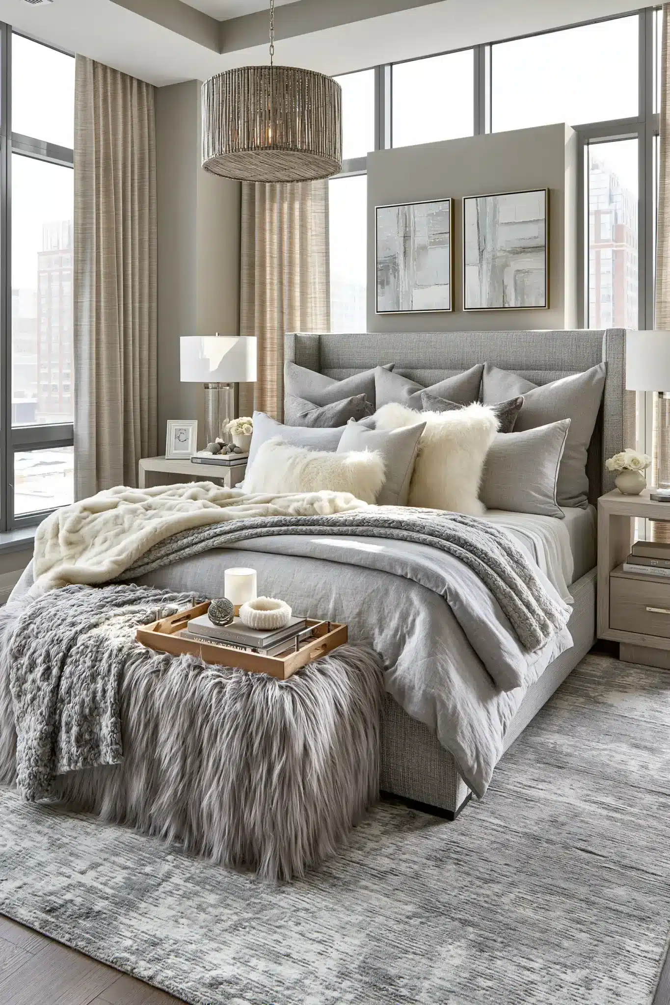 grey and white bedroom ideas