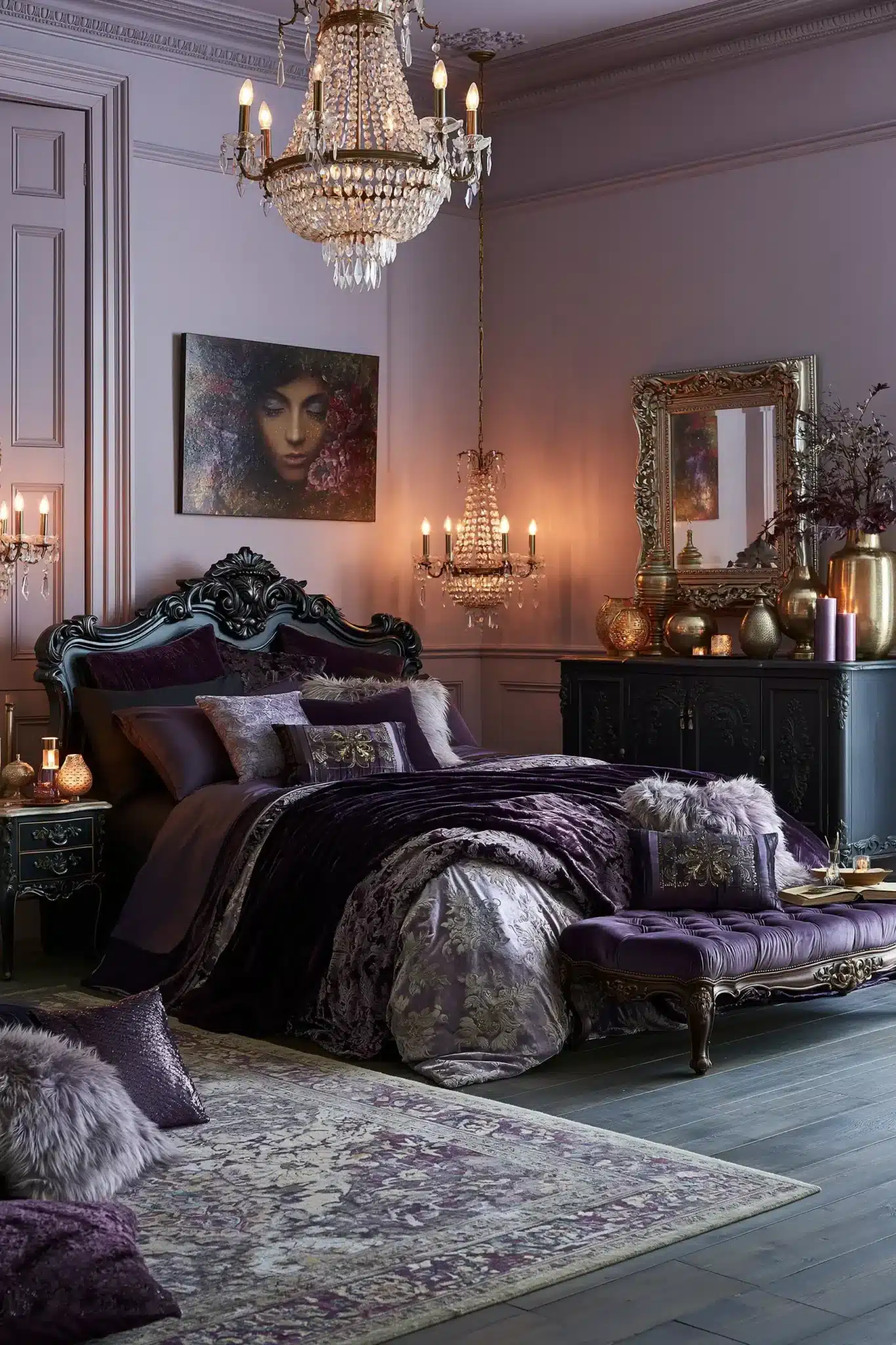 purple gothic bedroom