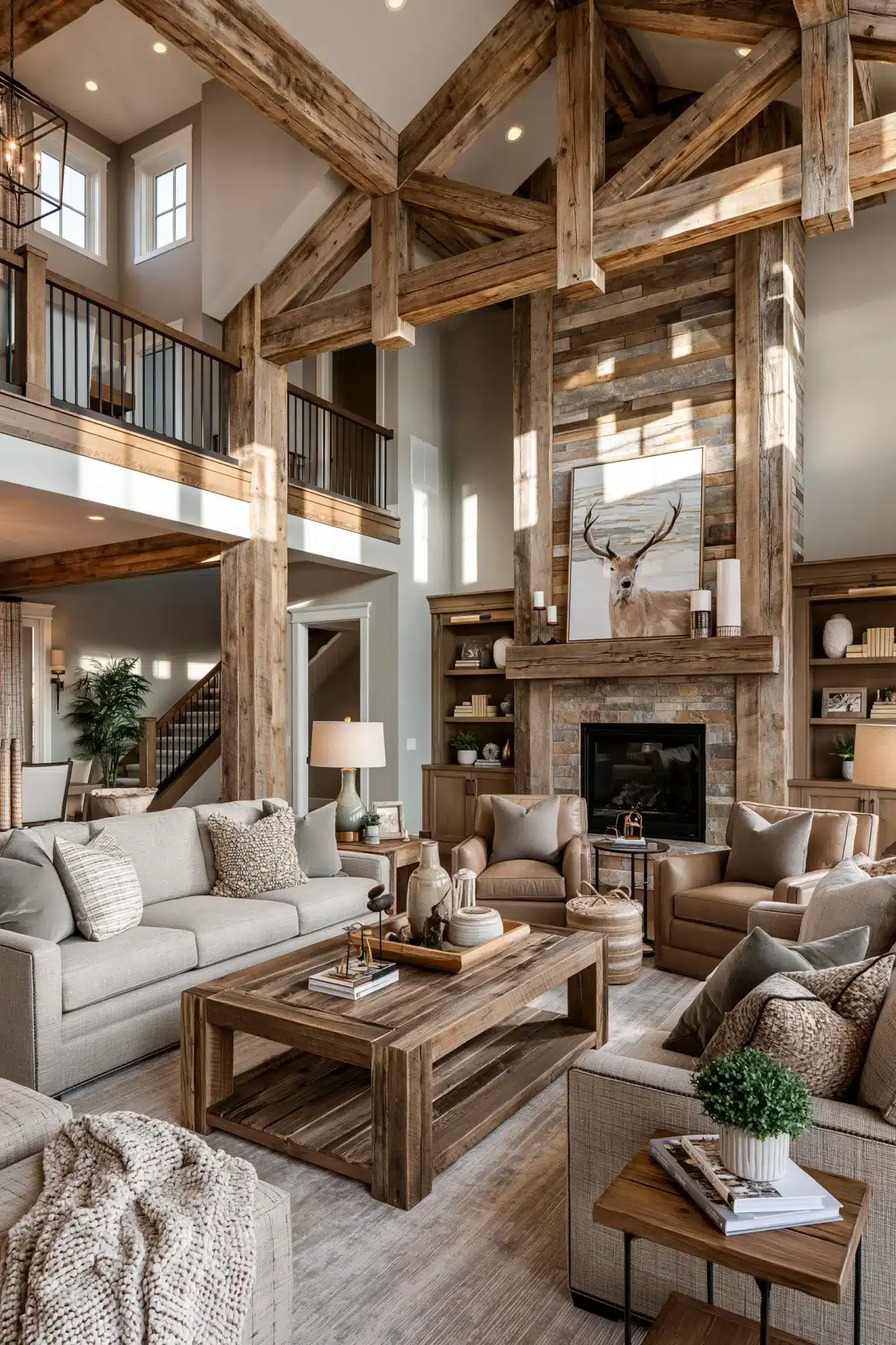 sage green and brown living room