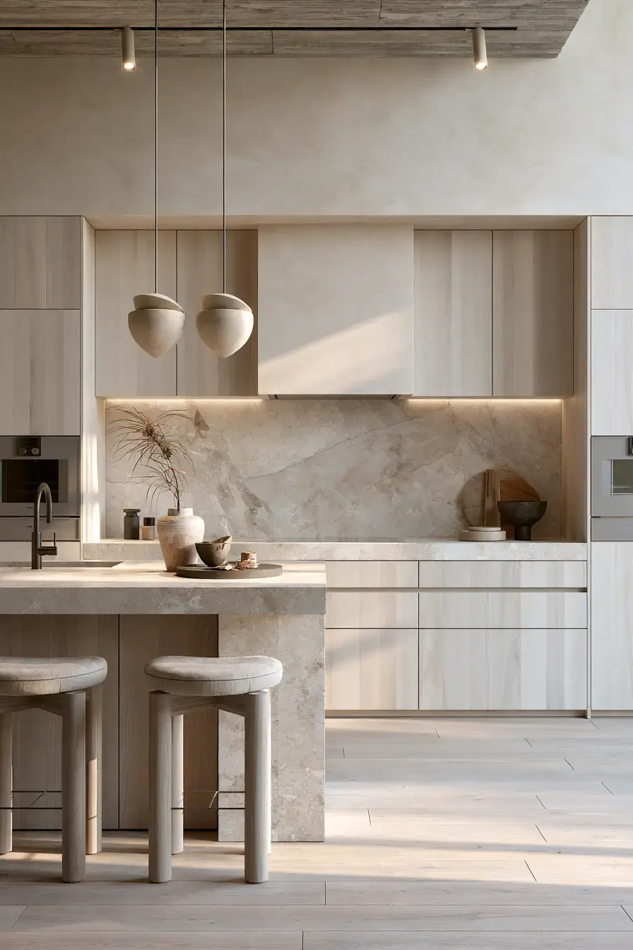 natural stone backsplash kitchen