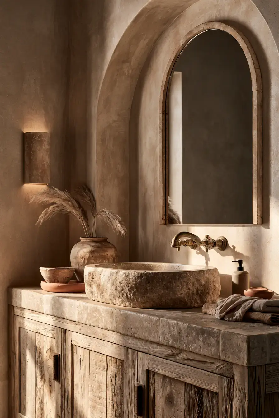 stone sink bathroom