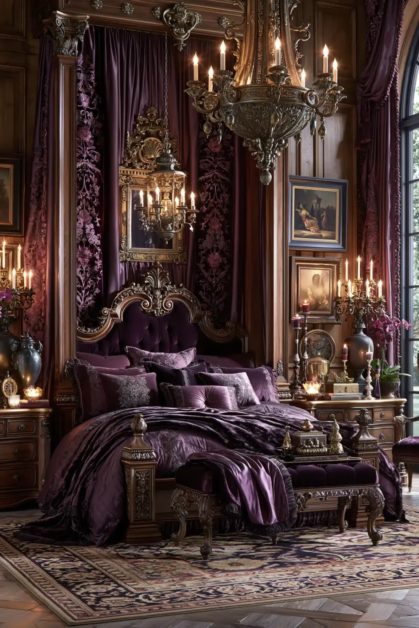 purple gothic bedroom
