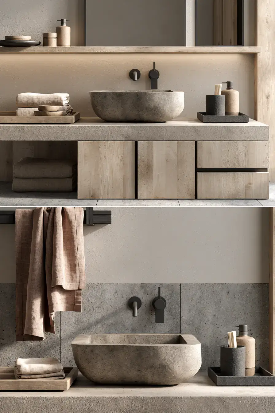 stone sink bathroom