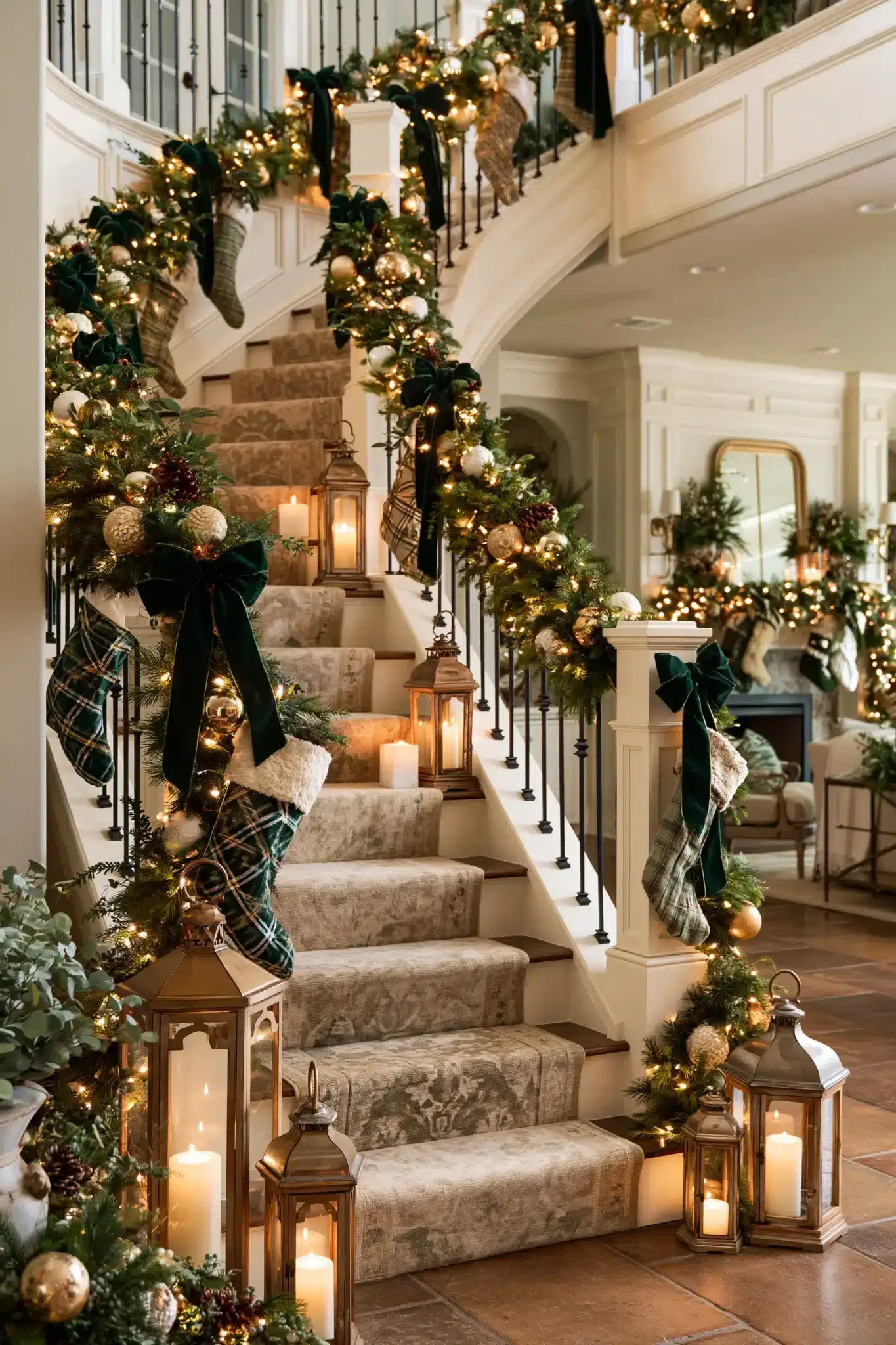 christmas staircase decor