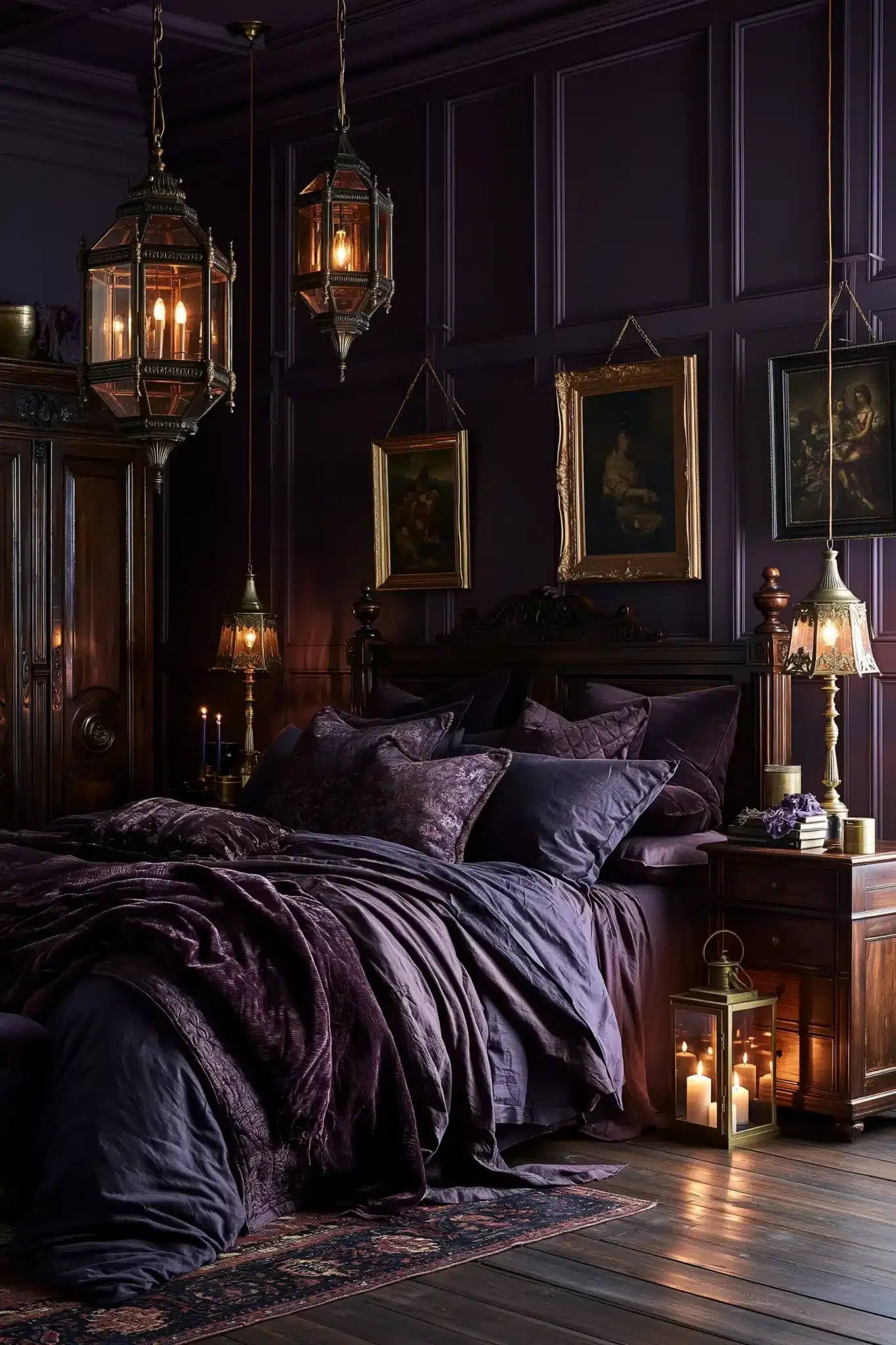 purple gothic bedroom