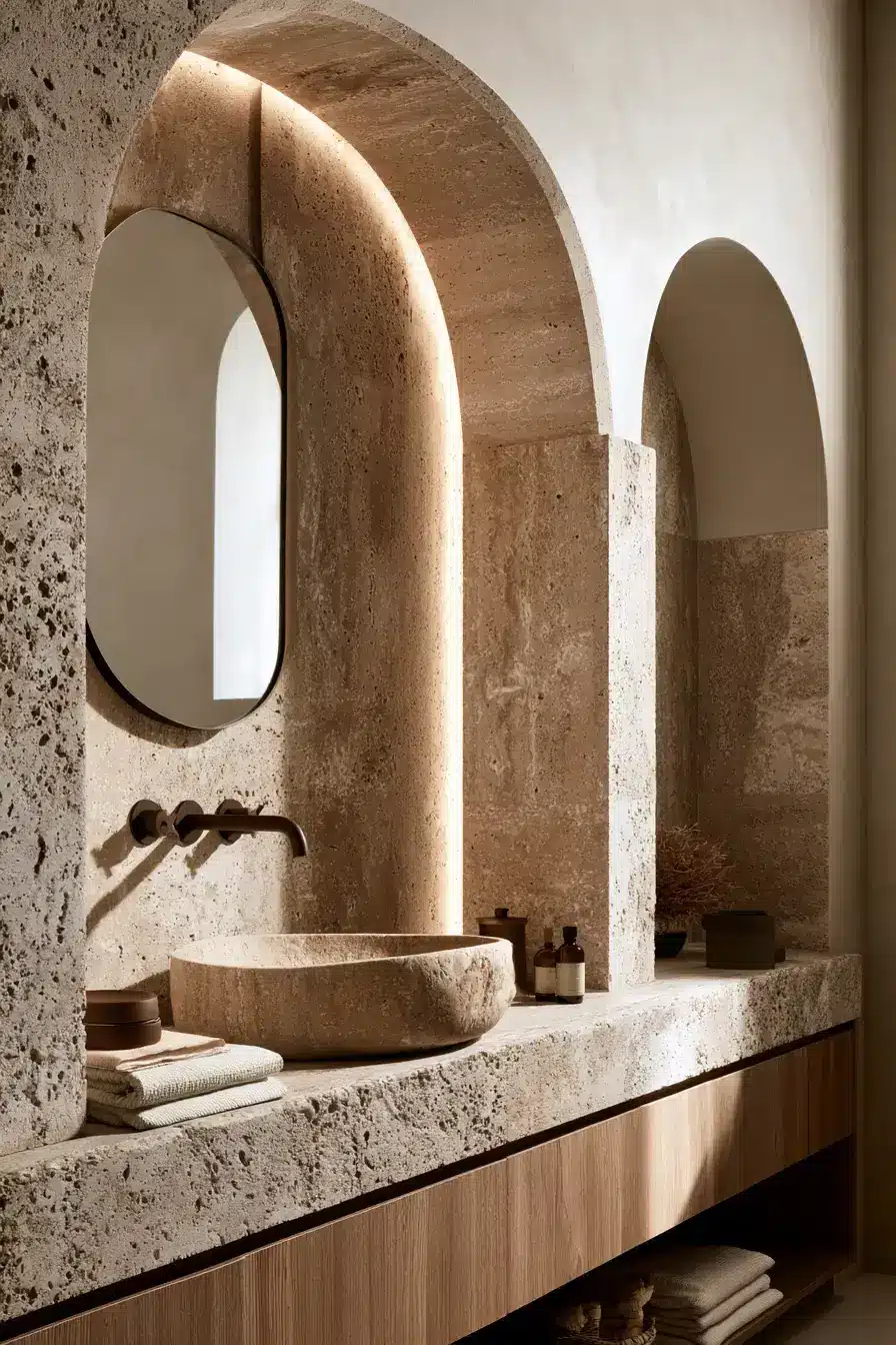 stone sink bathroom