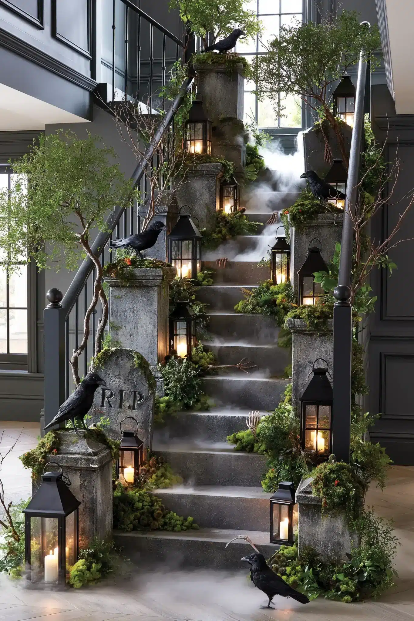 halloween staircase decor