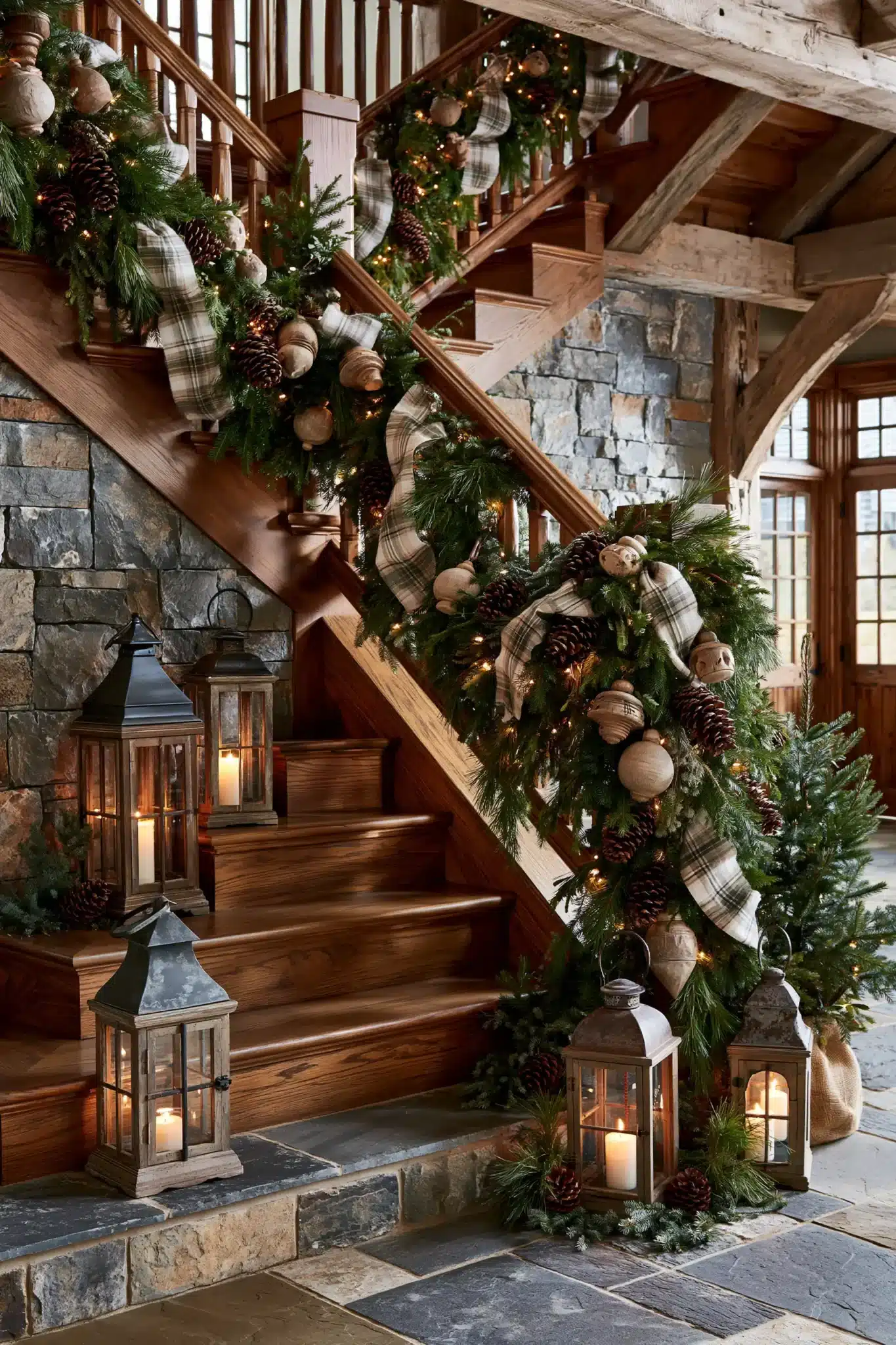 christmas staircase decor