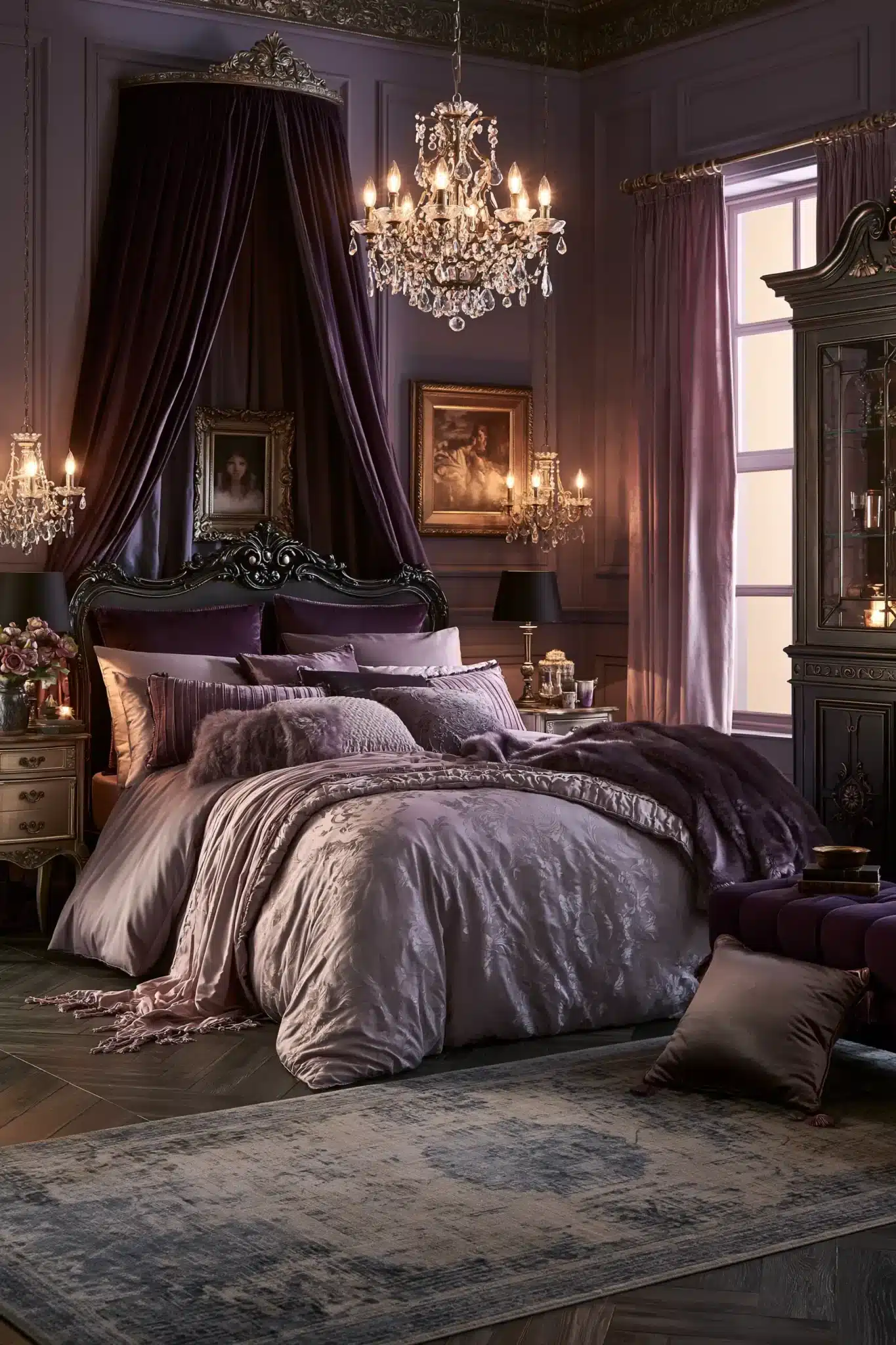 purple gothic bedroom