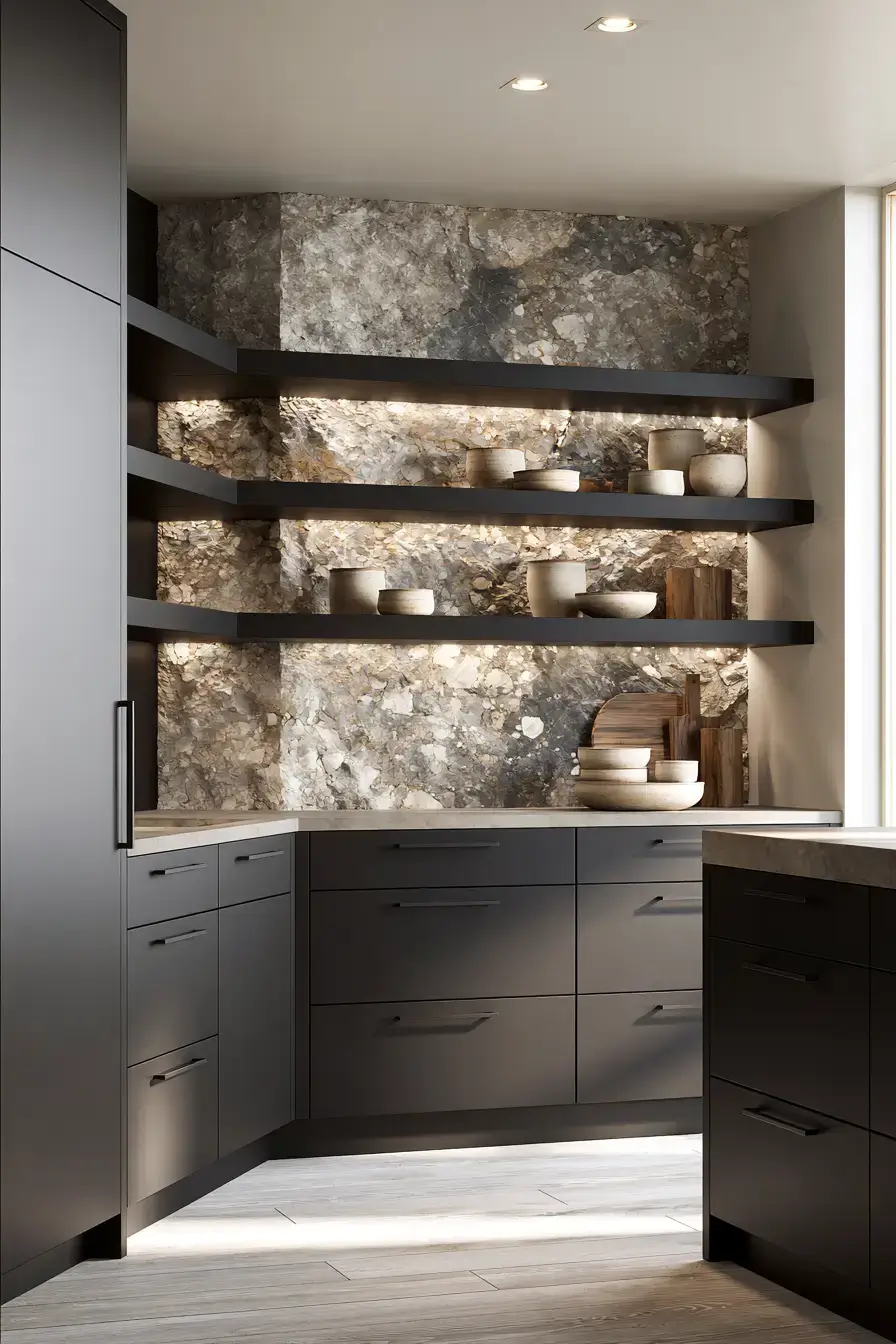 natural stone backsplash kitchen