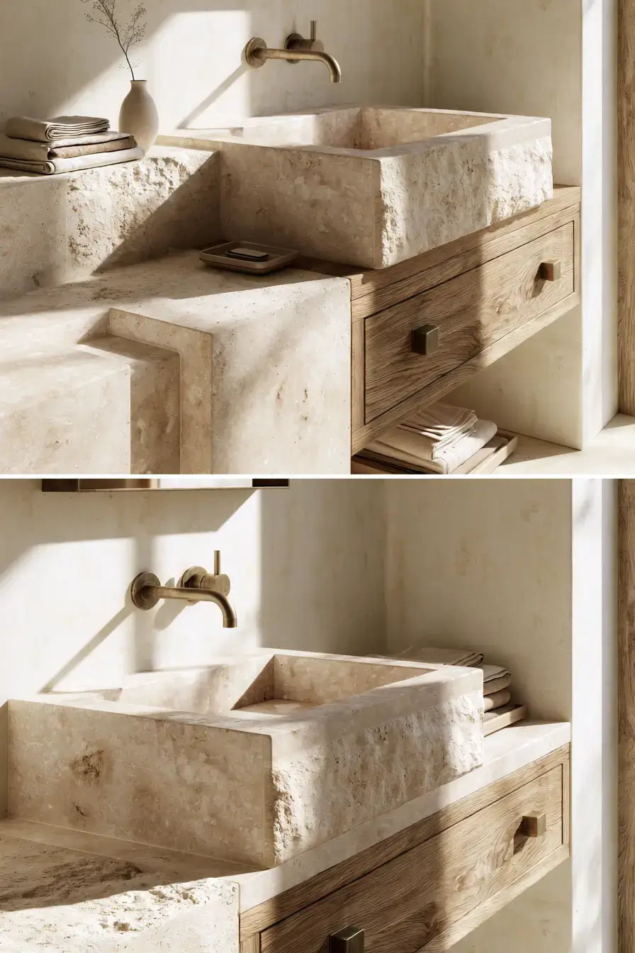 stone sink bathroom
