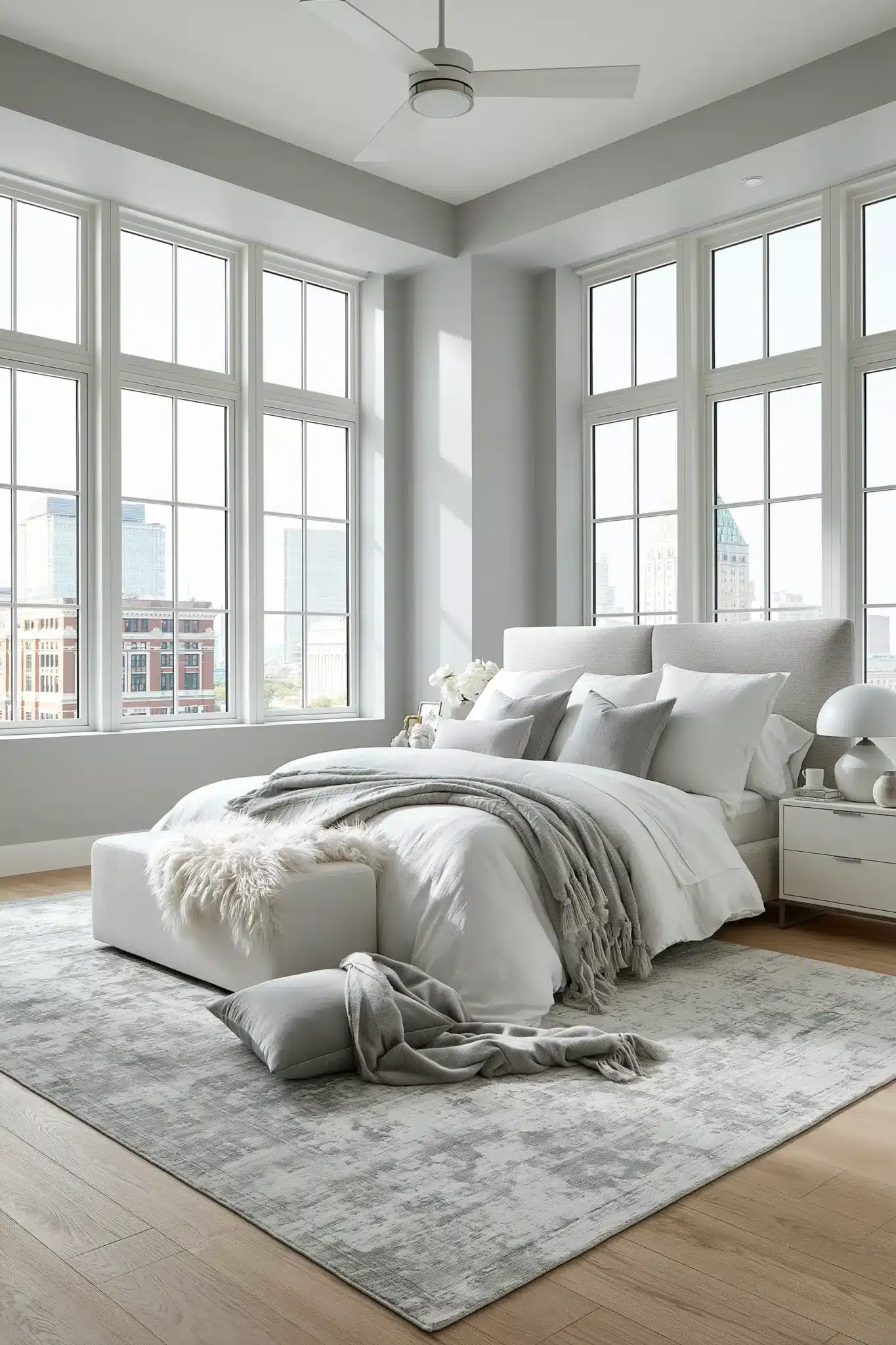 grey and white bedroom ideas