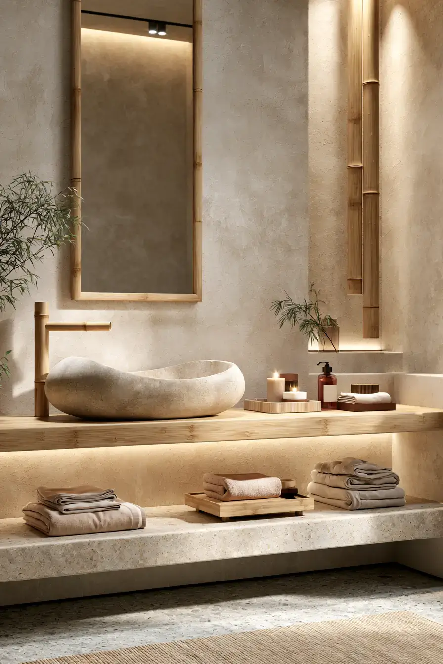 stone sink bathroom