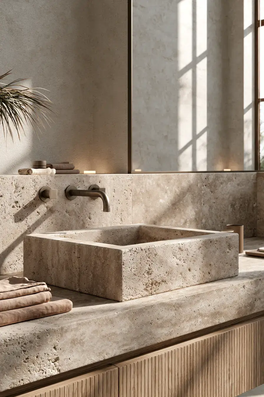 stone sink bathroom