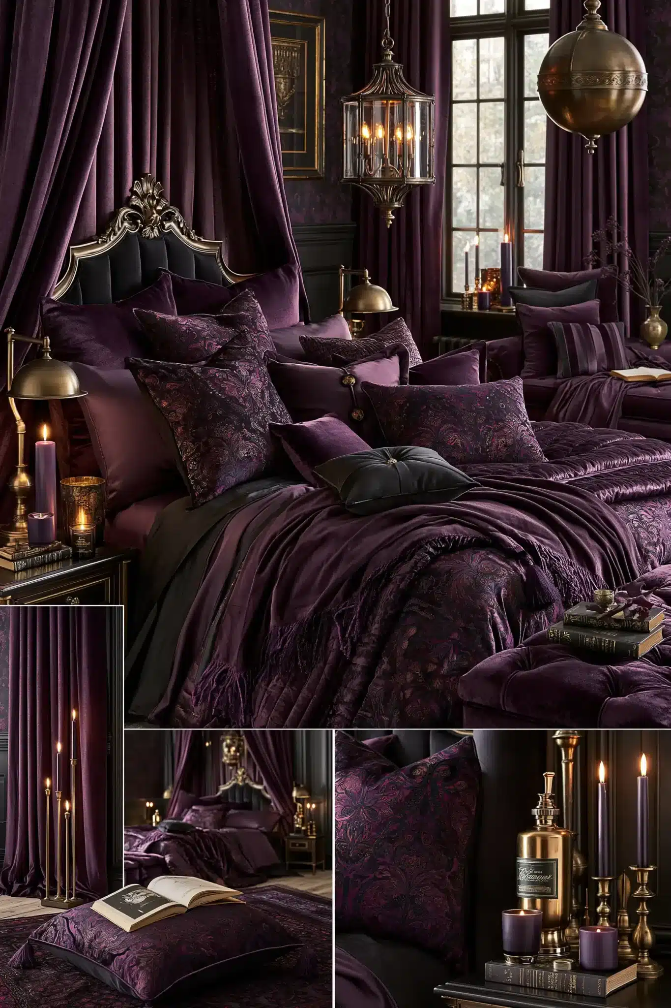 purple gothic bedroom