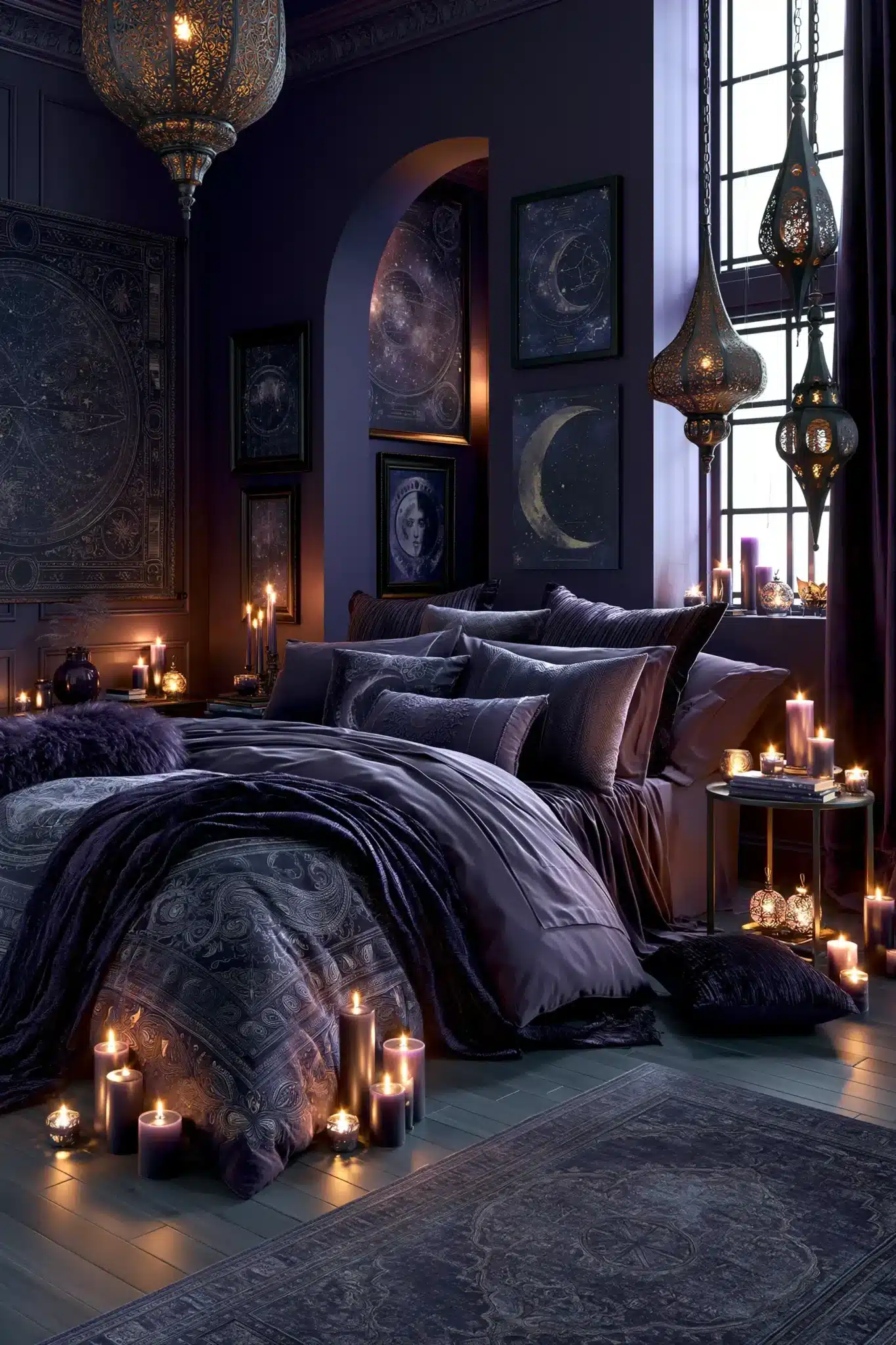 purple gothic bedroom