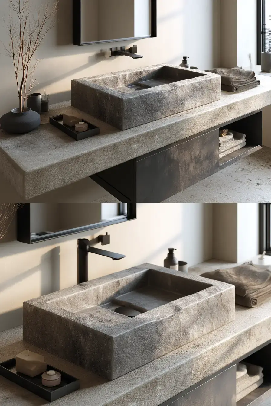 stone sink bathroom